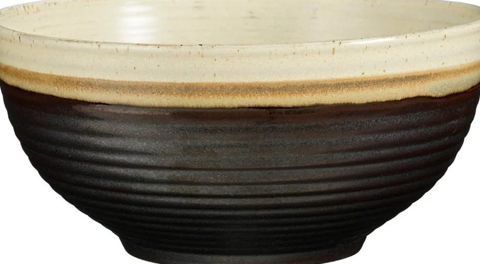 Mica Decorations serveerschaal Ethan wit / zwart D 22,5 H 10,5 cm