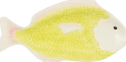 Mica Decorations serveerschaal Vis geel 29 x 14 x 2 cm