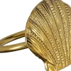 Mica Decorations servetring Schelp goud 6 x 5,5 x 5 cm