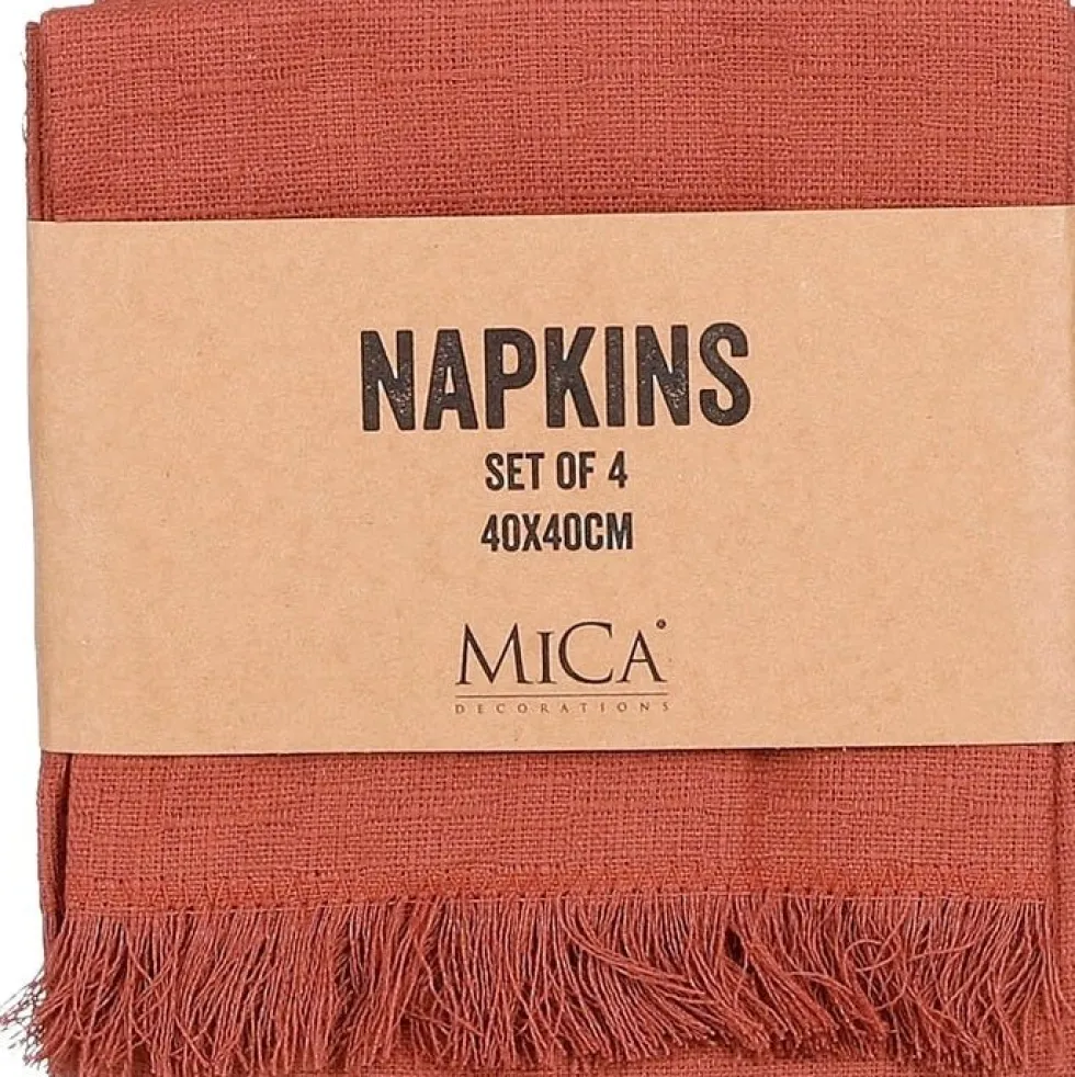 Mica Decorations servet Villia bruin 40 x 40 cm