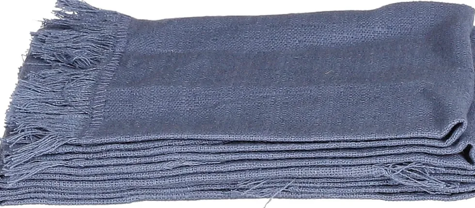 Mica Decorations servet Villia blauw 40 x 40 cm 4 stuks