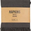 Mica Decorations servet Villia grijs 40 x 40 cm 4 stuks