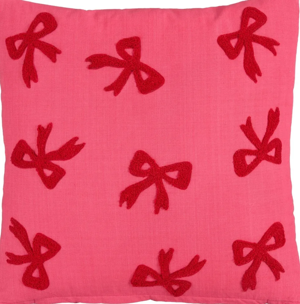 Mica Decorations sierkussen Bow roze 45 x 45 cm