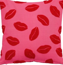Mica Decorations sierkussen Lips roze 45 x 45 cm
