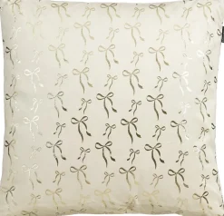 Mica Decorations sierkussen strik crème 45 x 45 cm