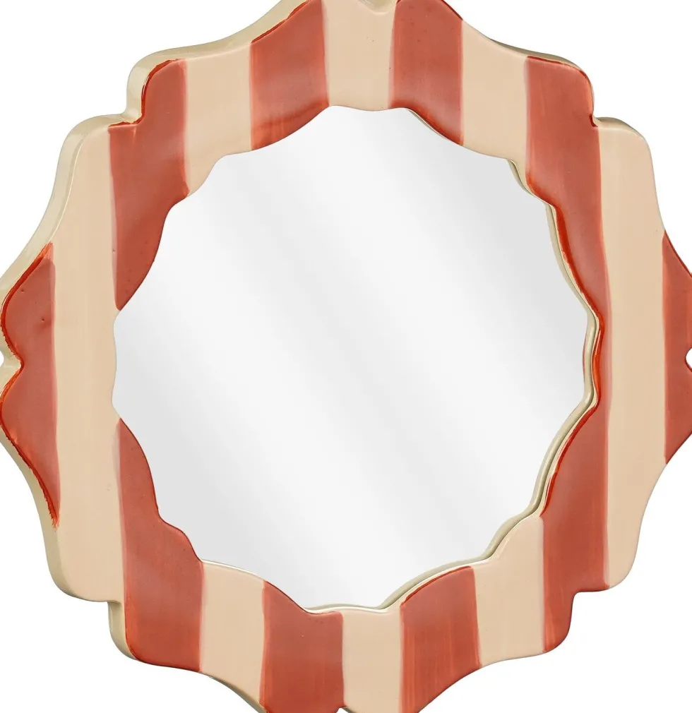Mica Decorations spiegel Kuros rood / roze D 24,5 H 1,5 cm