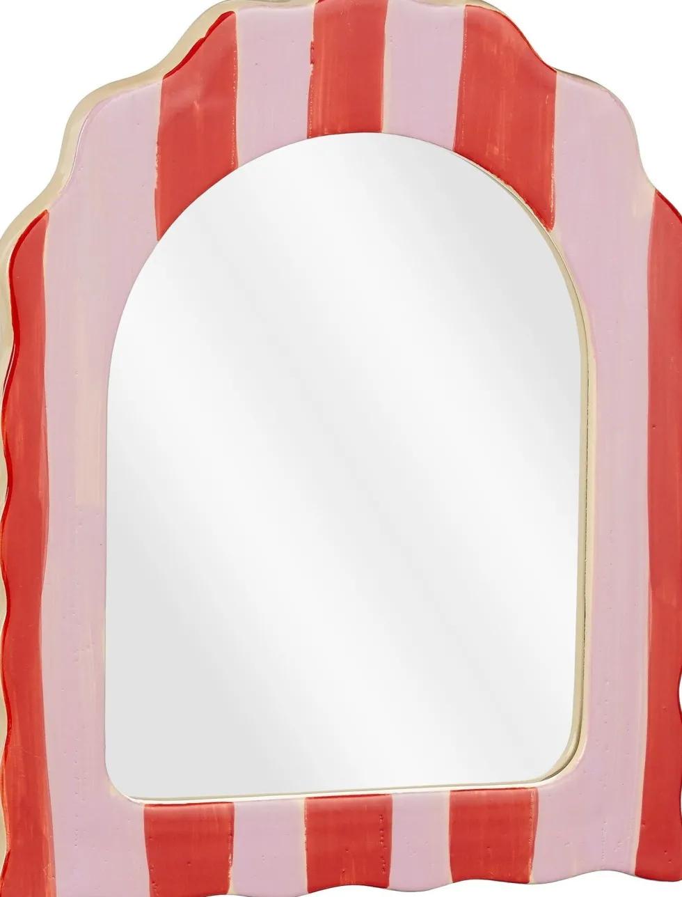 Mica Decorations spiegel Kuros rood / roze 27 x 21,5 x 1,5 cm