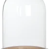 Mica Decorations stolp met schotel Hella bruin/transparant D 17 H 23 cm