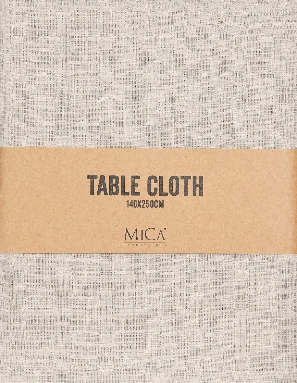 Mica Decorations tafelkleed Villia beige 250 x 140 cm