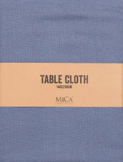 Mica Decorations tafelkleed Villia blauw 250 x 140 cm