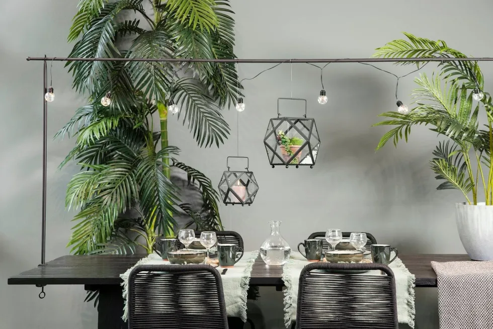 Mica Decorations tafelklem met 10 lampen 250 x 1,5 x 110 cm