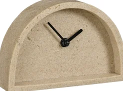 Mica Decorations tafelklok beige 19,5 x 6 x 12 cm