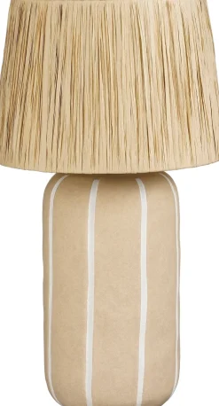 Mica Decorations tafellamp Denton beige / naturel D 33 H 61 cm