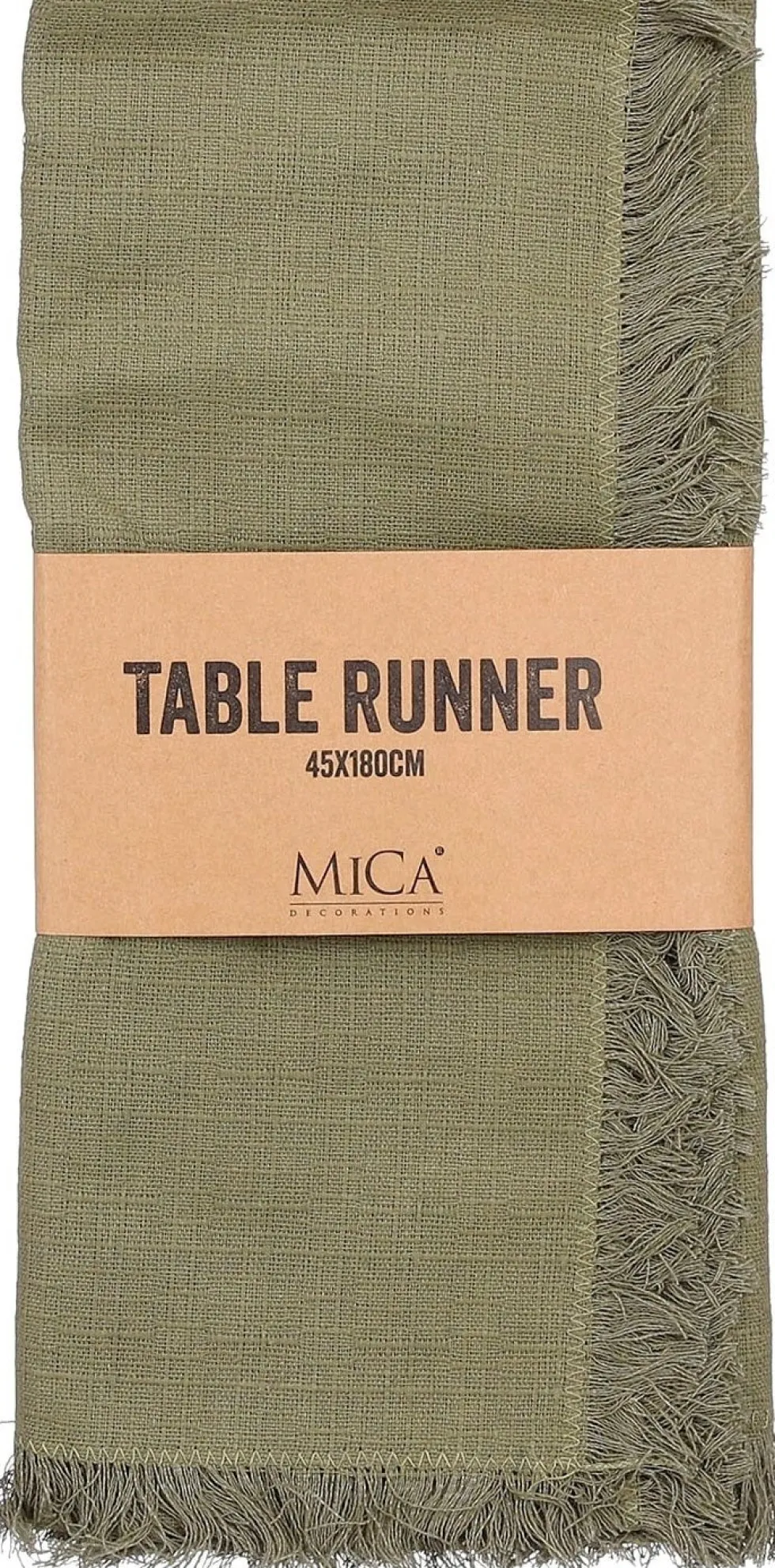 Mica Decorations tafelloper Villia groen 180 x 45 cm