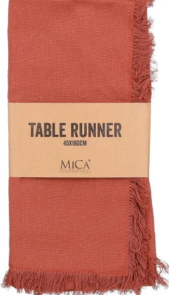 Mica Decorations tafelloper Villia bruin 180 x 45 cm