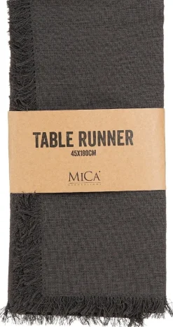 Mica Decorations tafelloper Villia grijs 180 x 45 cm
