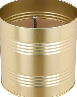 Mica Decorations tuinkaars in blik goud D 16 H 15 cm