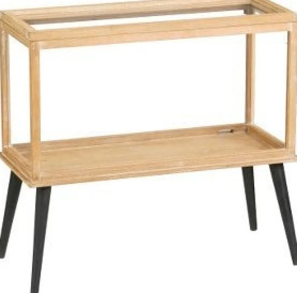 Mica Decorations wandkast op voet bruin 53 x 20 x 38 cm