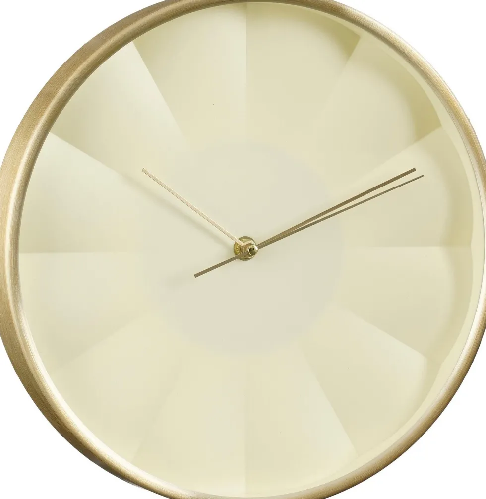 Mica Decorations wandklok Tikki crème / goud D 30 H 4,5 cm