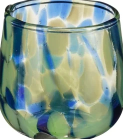 Mica Decorations waxinelichthouder Carole blauw / groen D 7 H 7 cm