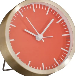 Mica Decorations wekker Cadby goud / roze D 9 H 9 cm