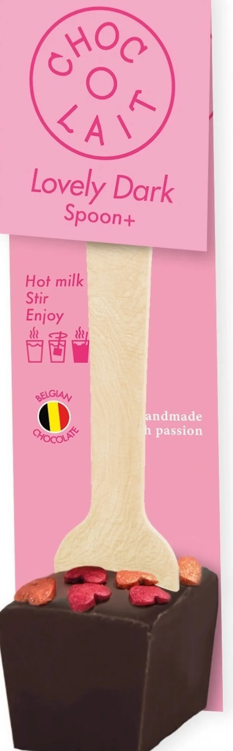 MoMe choco spoon puur met hartjes 35 gr