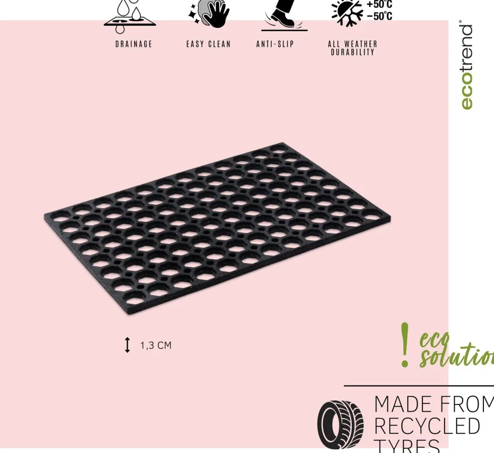 Multy Home buitenmat Honey Comb zwart 120 x 80 cm