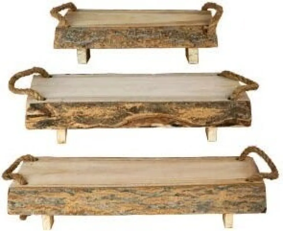 Natures Accents decoratieplank op voet Anna naturel 30 x 20 x 7 cm