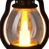 Olielamp met LED kaars zwart 5,5 x 4,3 x 9 cm