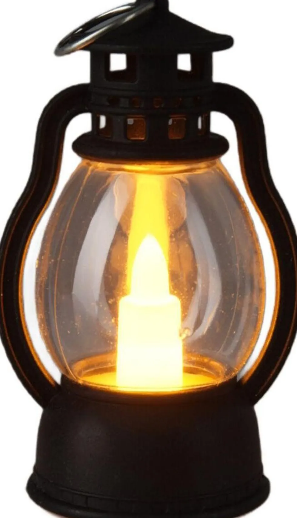 Olielamp met LED kaars zwart 5,5 x 4,3 x 9 cm