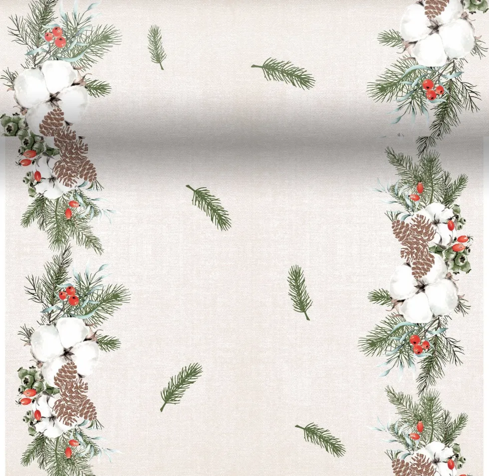 Paper + Design 3-in-1 tafelaankleding Robin Forest beige 40 x 480 cm