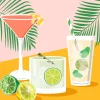Paper + Design servet drinks groen / geel 33 x 33 cm 20 stuks