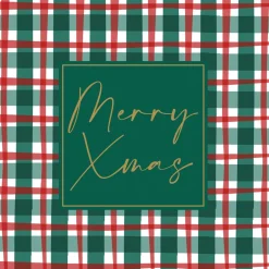 Paper + Design servet xmas check 33 x 33 cm 20 stuks