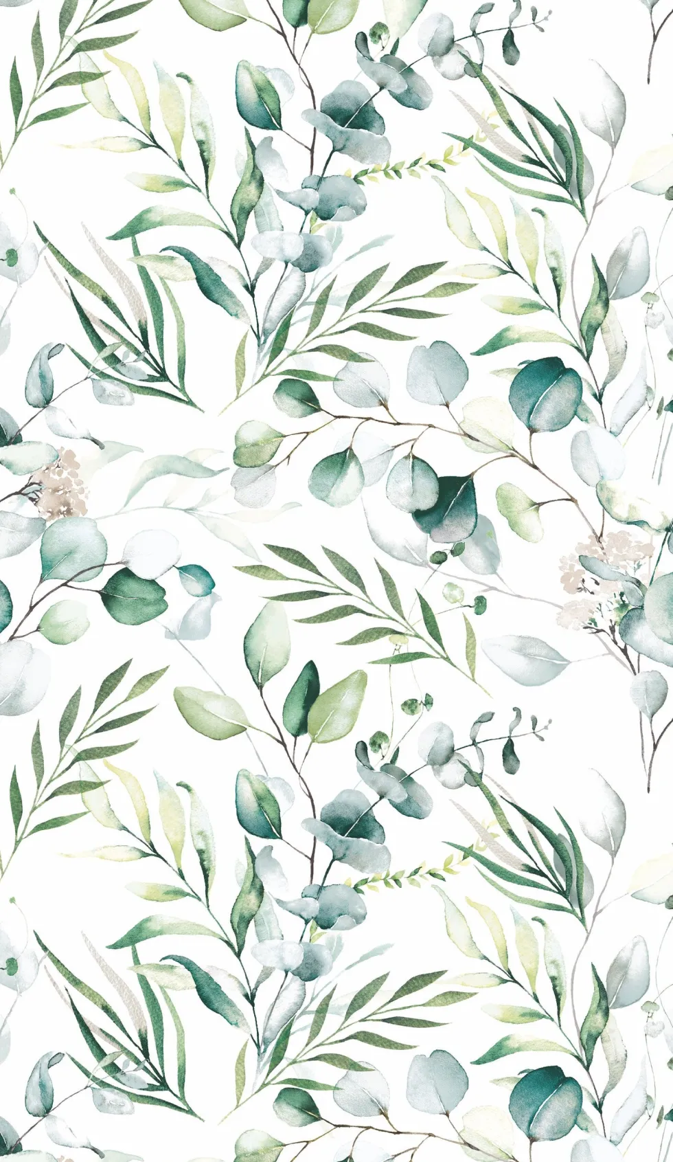 Paper + Design tafelkleed Eucalyptus White wit 138 x 220 cm
