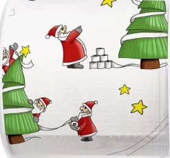 Paper + Design toiletpapier Kerst santas so busy 3-laags