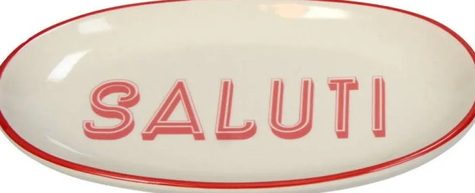 Petit four bord Saluti wit 21 x 12,5 x 2,5 cm