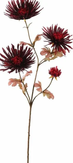 Pure kunstbloem Chrysant rood H 65 cm