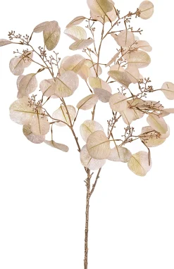 Pure kunsttak Eucalyptus crème / goud H 90 cm