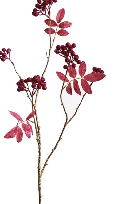 Pure kunsttak Lijsterbes rood H 70 cm