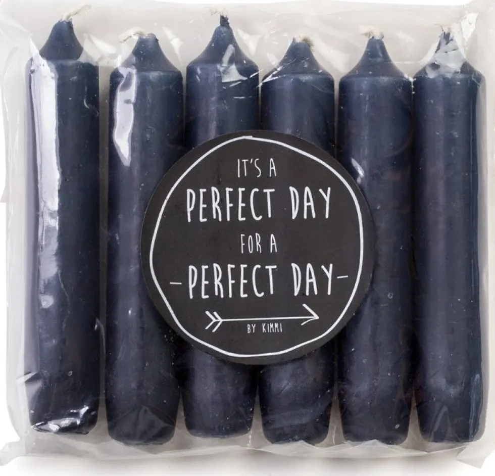 Rustik Lys dinerkaars Cadeau blauw 6 uur 6 stuks