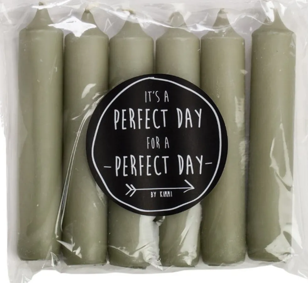 Rustik Lys dinerkaars Cadeau groen 6 uur 6 stuks