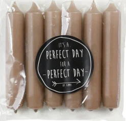 Rustik Lys dinerkaars Cadeau taupe 5 uur 6 stuks