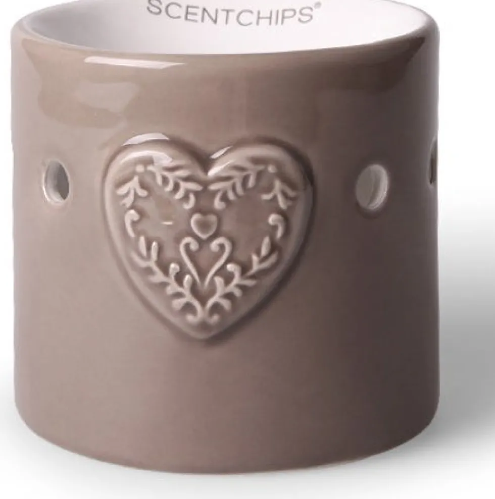 ScentChips brander hart 9x9cm taupe
