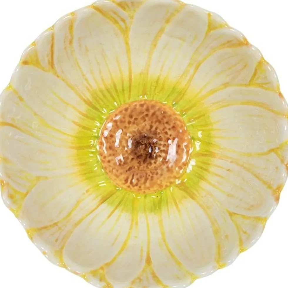 Schaal Flower geel D 14 H 7 cm