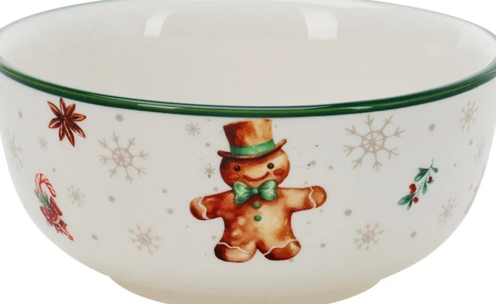Schaal Gingerbread wit D 13,8 H 6 cm