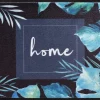 Schoonloopmat Home Leaves blauw 45 x 75 cm