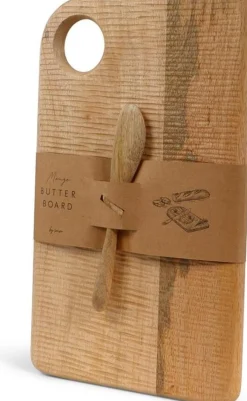 Senza boterbord met mes naturel 33 x 20 x 1,5 cm