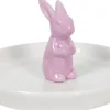 Serveerschaal met konijntje wit D 17 H 9 cm