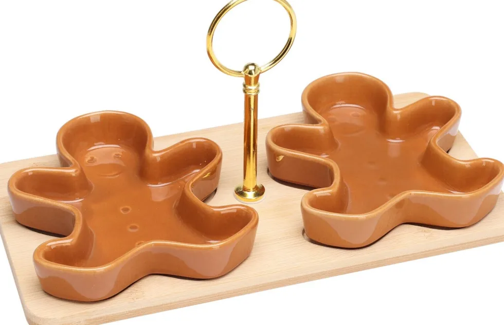Serveerset bruin 24 x 11 x 5 cm 3-delig