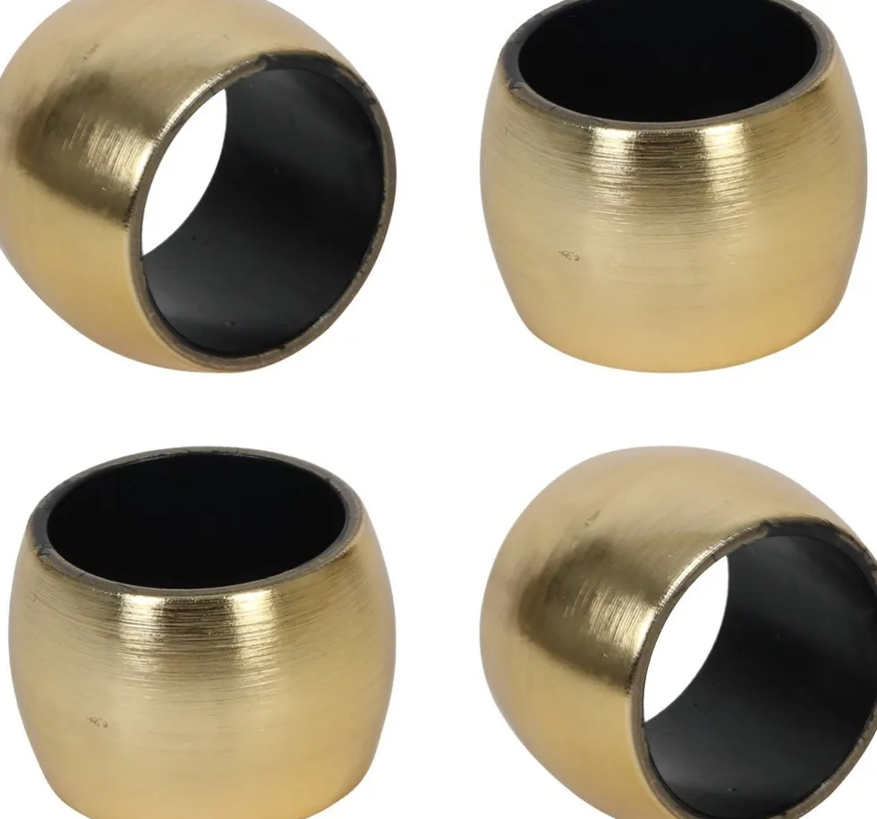 Servetring goud 4,5 x 4,5 x 3,5 cm 4 stuks
